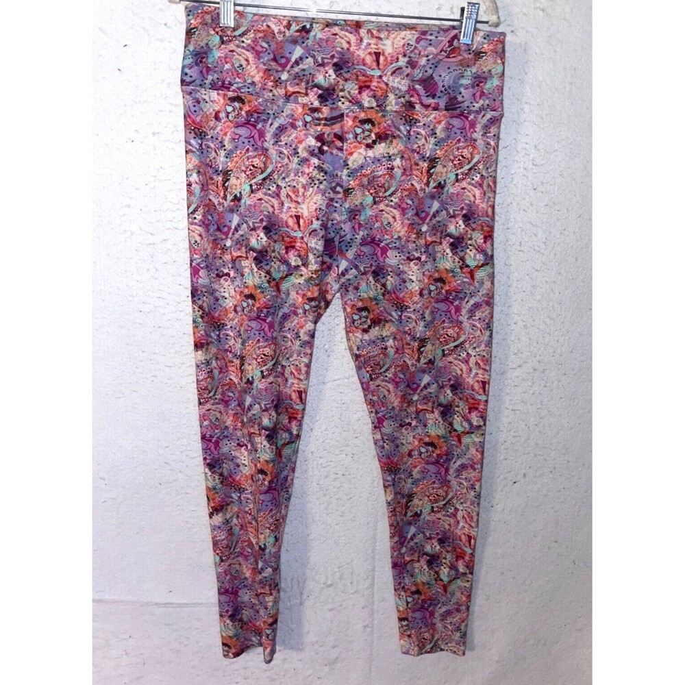 Soft Surroundings Leggings Womens sz L Pink Purple Floral Cozy
